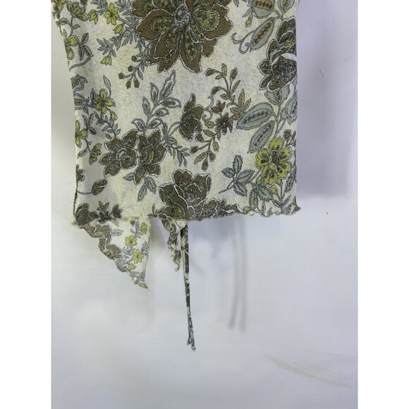 Vintage Y2K Wet Seal Floral Flounce Baby Doll Top Shirt Forest Gobling Fairy - Picture 8 of 8